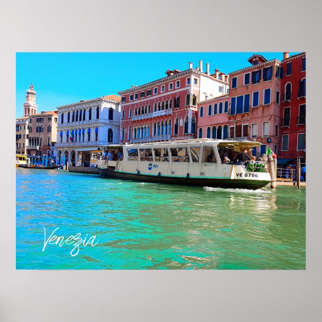 Venezia Venice Grand Canal Water Bus Poster (Front)