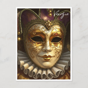 Venezia Venice Italy Carnival Mask Postcard