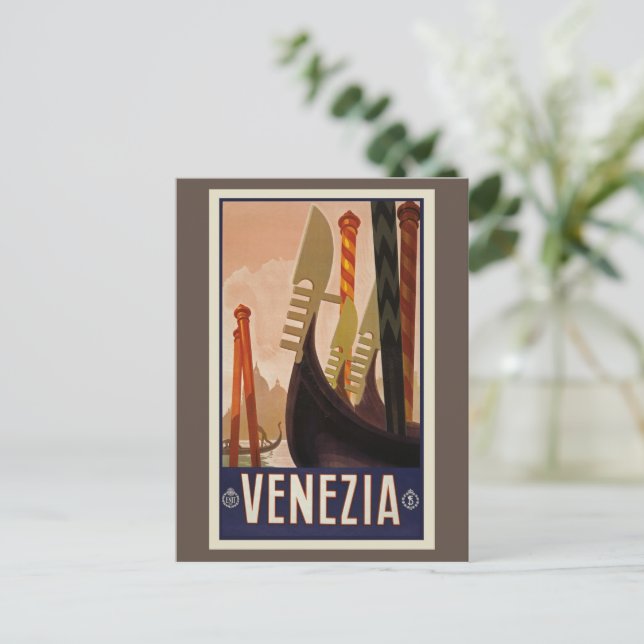 Venezia Vintage Travel  Holiday Postcard (Standing Front)
