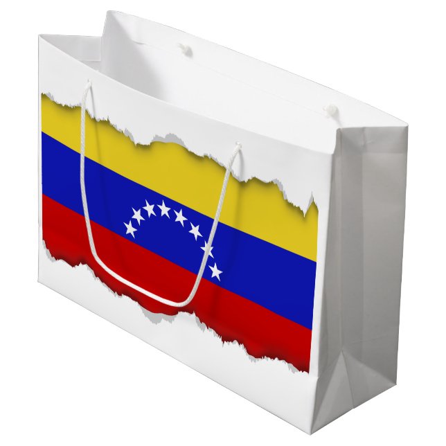Venezuala Flag Large Gift Bag (Front Angled)