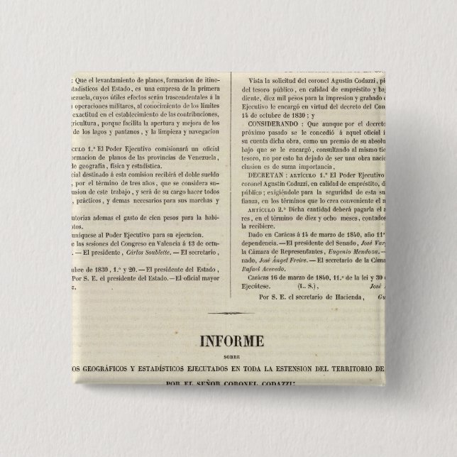Venezuela 2 15 cm square badge (Front)