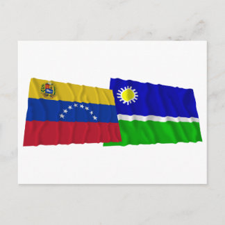 Venezuela and Portuguesa Waving Flags Postcard