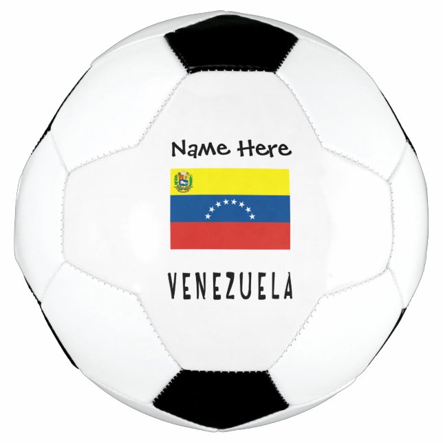 Venezuela and Venezuelan Flag with Your Name Socce Soccer Ball (Front)