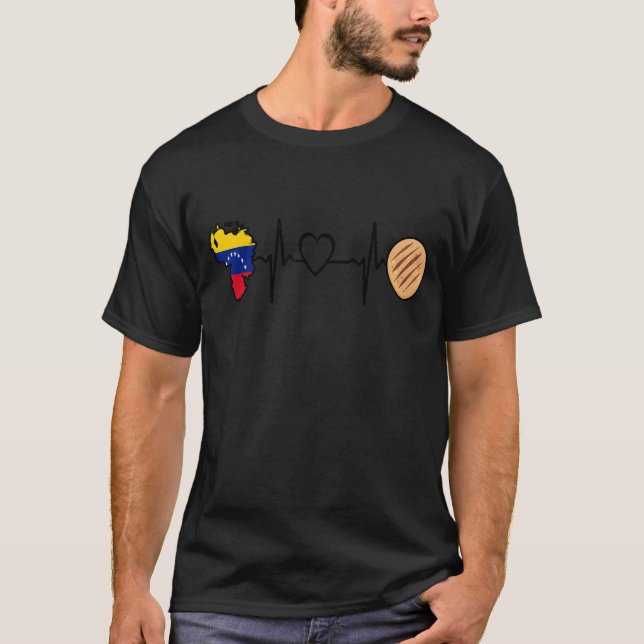Venezuela Arepa Heartbeat Arepas Venezuelan Flag F T-Shirt (Front)