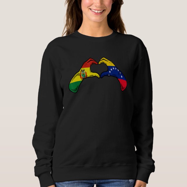Venezuela Bolivia Flag Venezuelan Bolivian Heart Sweatshirt (Front)