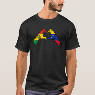 Venezuela Bolivia Flag Venezuelan Bolivian Heart T-Shirt