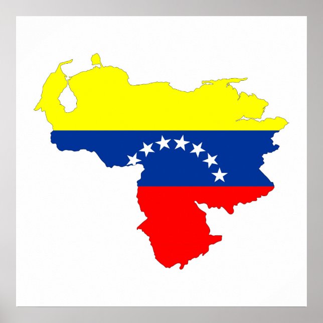 venezuela country flag map shape symbol poster (Front)