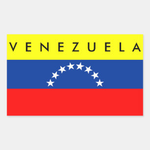 venezuela country flag nation symbol name text rectangular sticker