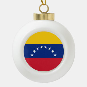 Venezuela Flag Ceramic Ball Christmas Ornament