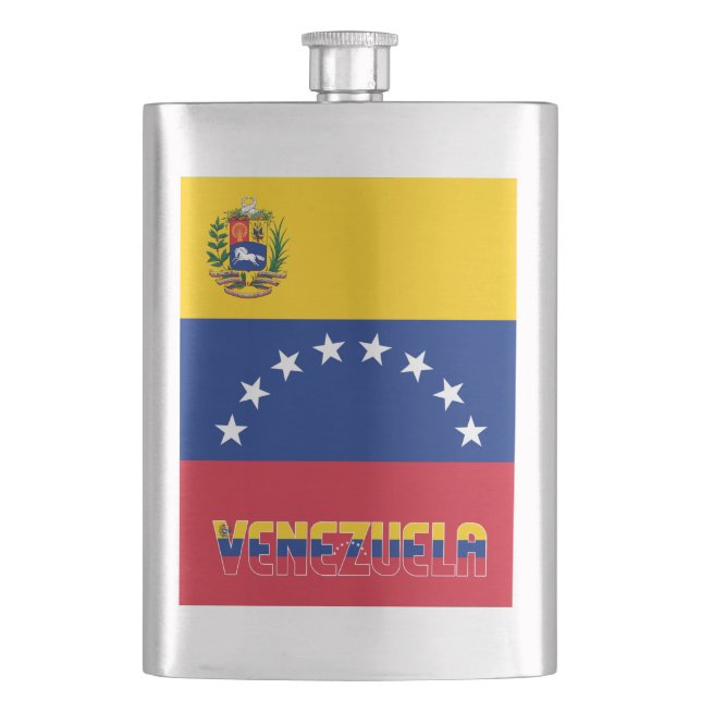 Venezuela Flag Elegant Patriotic Hip Flask (Front)