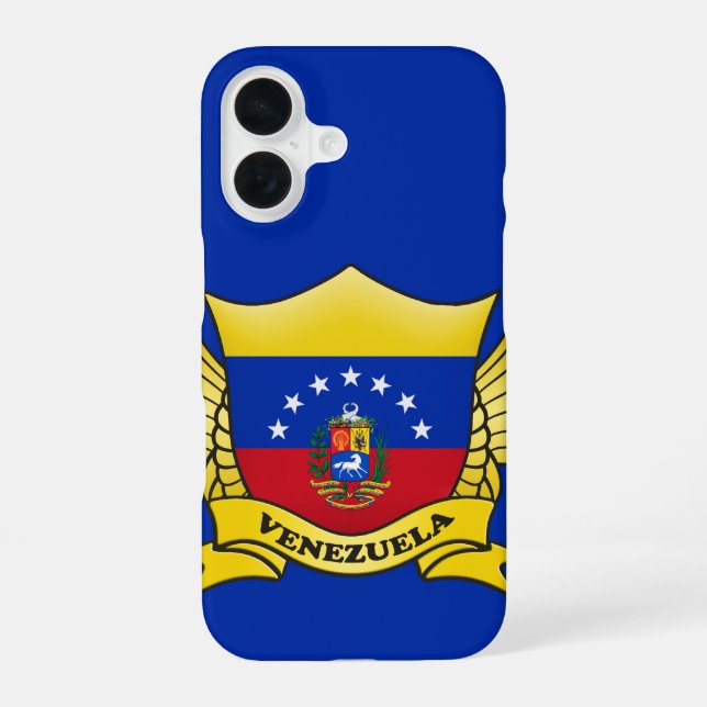 Venezuela Flag Emblem iPhone 16 Case (Back)