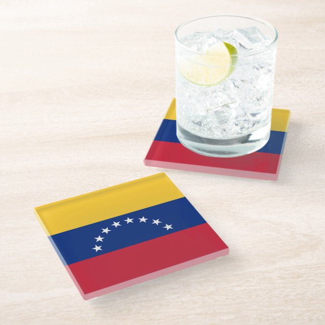 Venezuela flag glass coaster (Angled)