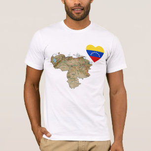 Venezuela Flag Heart and Map T-Shirt
