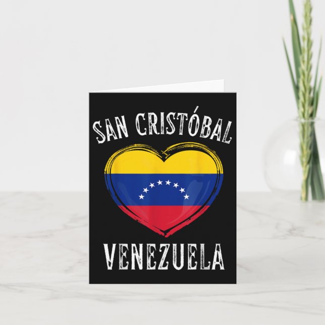 Venezuela Flag Heart San Cristobal City  Card (Front)
