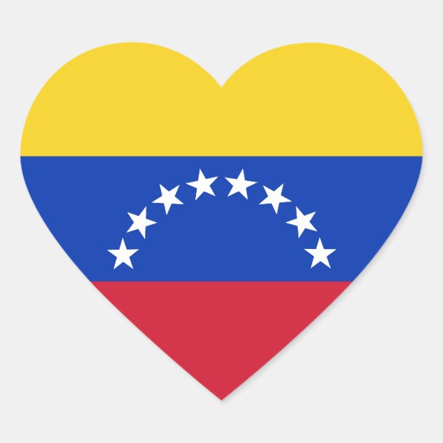 Venezuela Flag Heart Sticker (Front)