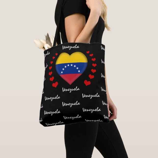 Venezuela Flag, Heart Venezuela Flag fashion/sport Tote Bag (Close Up)