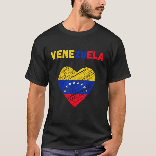 Venezuela Flag Holiday Venezuela Heart Venezuelan  T-Shirt (Front)
