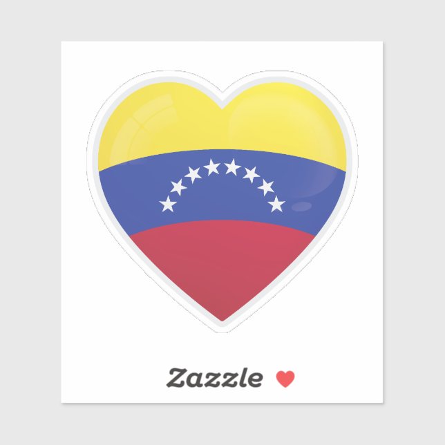 Venezuela Flag Love Icon Sticker (Sheet)