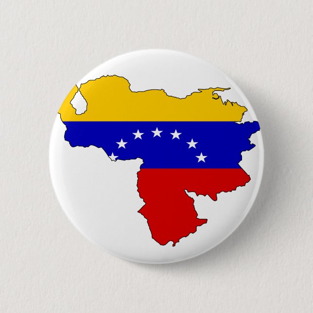 Venezuela flag map 6 cm round badge (Front)