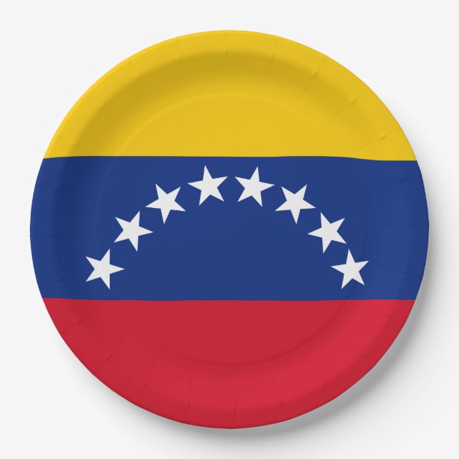 Venezuela flag patriotic Venezuelans Paper Plate (Front)
