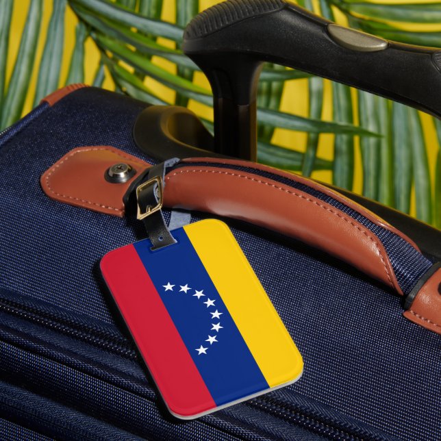 Venezuela flag personalized travel luggage tag (Front Insitu 1)
