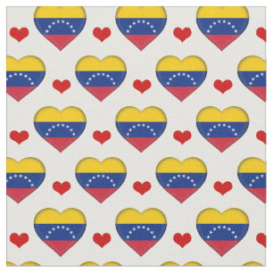 Venezuela Flag Red Heart fashion Fabric/Venezuela Fabric