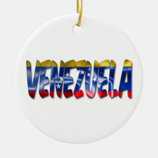 Venezuela Flag Texture Word Christmas Ornament