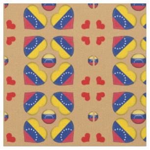 Venezuela Flag & Venezuela Heart fashion Fabric