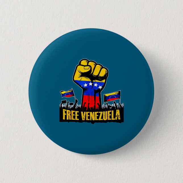 Venezuela Flag Venezuela Libre 2026  6 Cm Round Badge (Front)