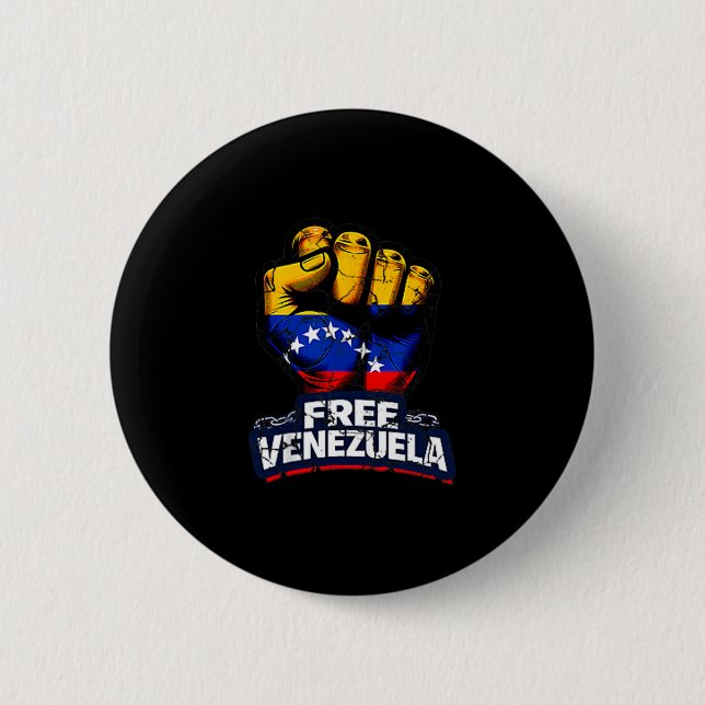 Venezuela Flag Venezuela Libre 2026  6 Cm Round Badge (Front)