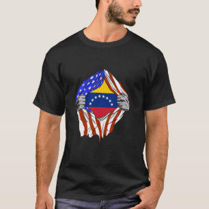 Venezuela Flag Venezuelan Pride USA Venezuelan Roo T-Shirt