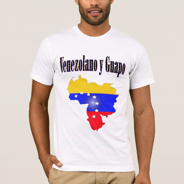 Venezuela flag with text Venezolano y guapo T-Shirt (Front)