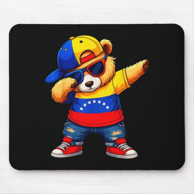 Venezuela Hispanic Heritage Venezuelan Bear Dabbin Mouse Pad (Front)