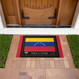 Venezuela house mat, Venezuelan Flag, red/ Welcome Doormat