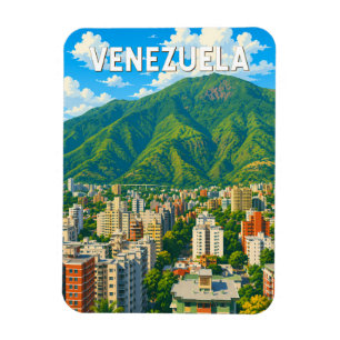 Venezuela Illustration Travel Art Vintage Magnet