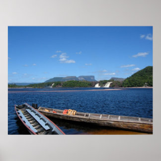 Venezuela Jungle Landscape with Boats Fine Art Poster