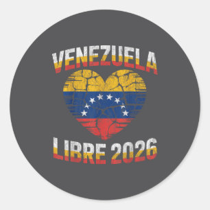 Venezuela Libre 2026 Venezuela Heart Flag Classic Round Sticker
