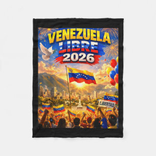 Venezuela Libre 2026 Venezuela Heart Flag Fleece Blanket