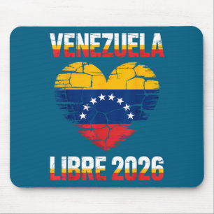 Venezuela Libre 2026 Venezuela Heart Flag Mouse Pad