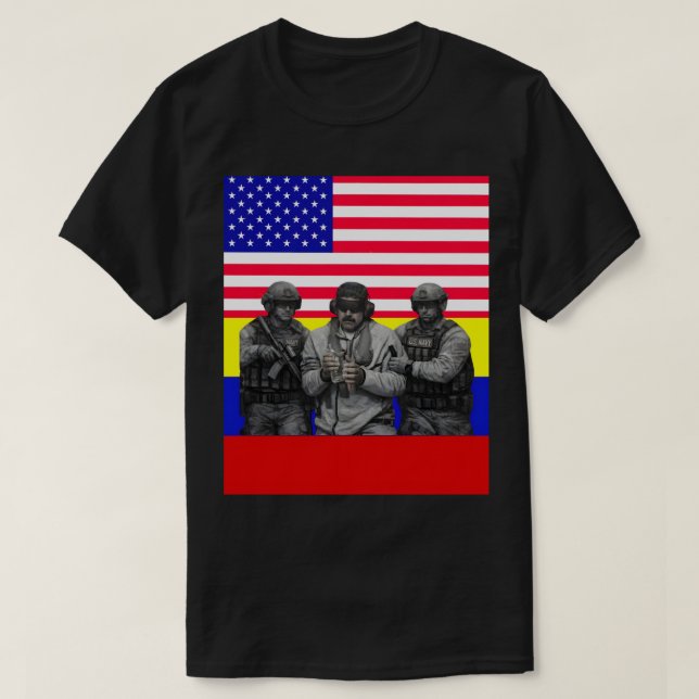 Venezuela Libre Captured Live Maduro T-shirt (Design Front)