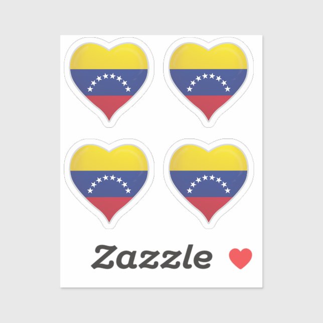 Venezuela love flag pride heart sticker (Sheet)