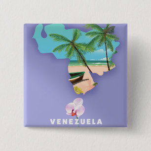 Venezuela map 15 cm square badge
