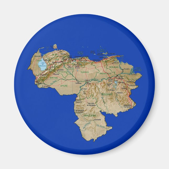 Venezuela Map Magnet (Front)
