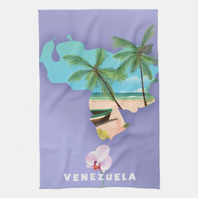 Venezuela map tea towel (Vertical)