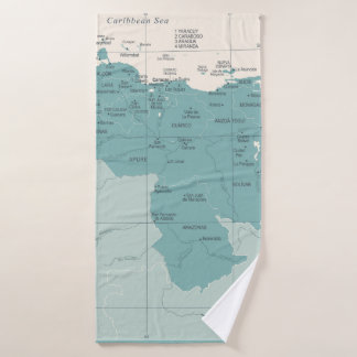 Venezuela Map - Vintage High Detailed vintage Illu Bath Towel