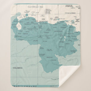Venezuela Map - Vintage High Detailed vintage Illu Sherpa Blanket