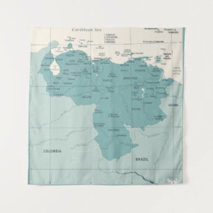 Venezuela Map - Vintage High Detailed vintage Illu Tapestry