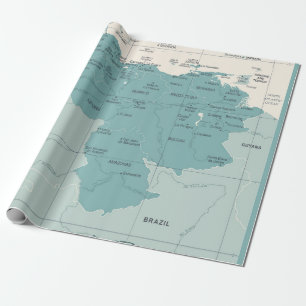 Venezuela Map - Vintage High Detailed vintage Illu Wrapping Paper