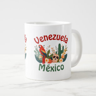Venezuela ❤️ Mexico   Latin Cultural Design Large Coffee Mug