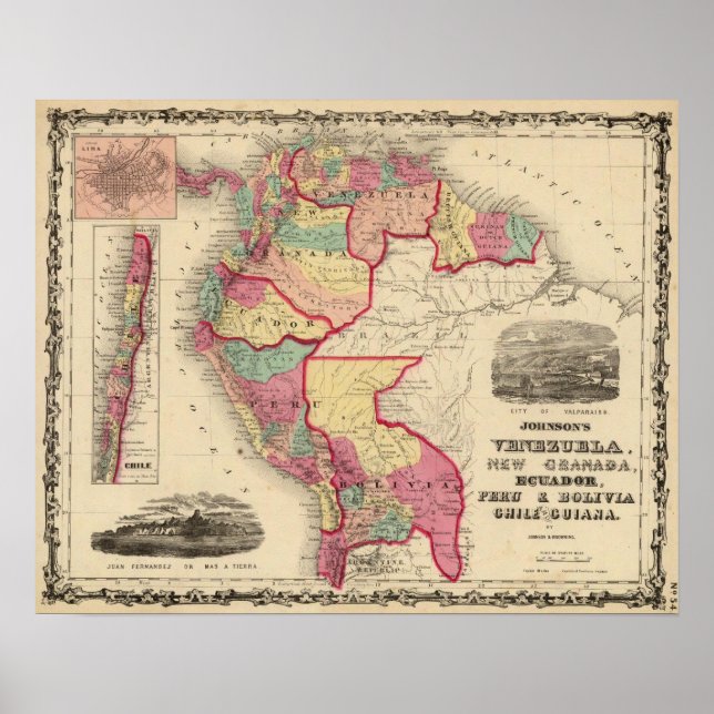 Venezuela, New Granada, and Ecuador Poster (Front)